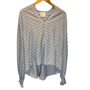 Forte Forte Oversized Windowpane Print Long Sleeve Blouse - size 1 (US 4)